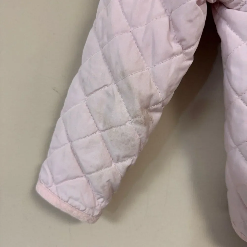 Tommy Hilfiger Pink Jacket Girls 4T Quilted Hooded Preppy Fall School Winter